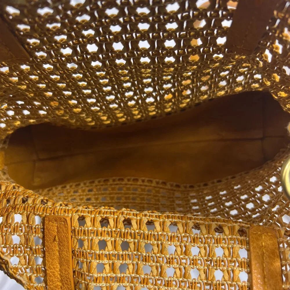 Anthropologie Womens Crossbody Bag‎ With Pouch Insert Mustard Yellow Boho Purse